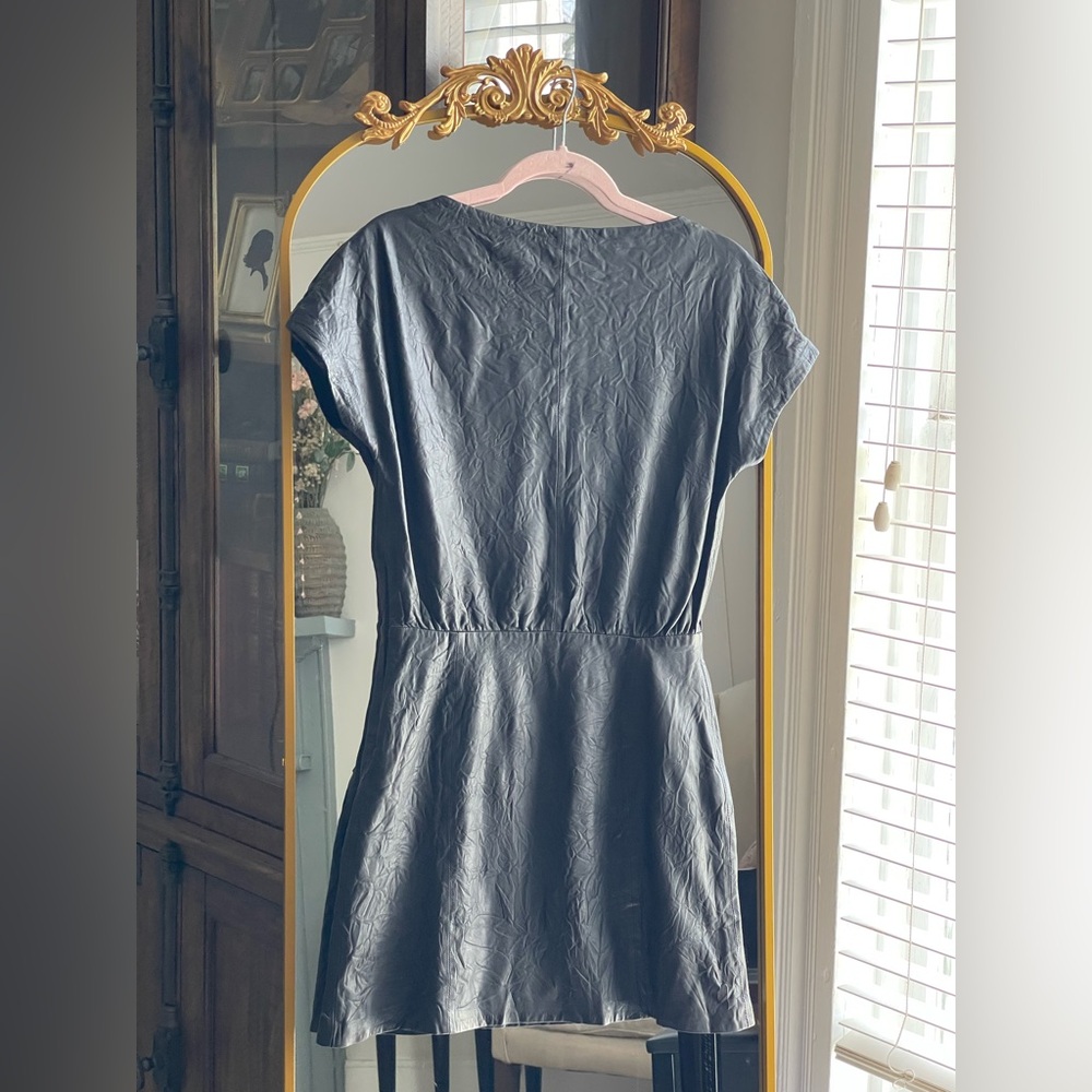 Zadig & Voltaire NWT FLAWED Rexa Black Crumpled 100% Leather Mini Dress - Picture 10 of 15